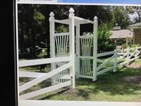 Custom built vinyl gate and fence archway
